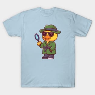 Cute Duck Detective Cartoon T-Shirt